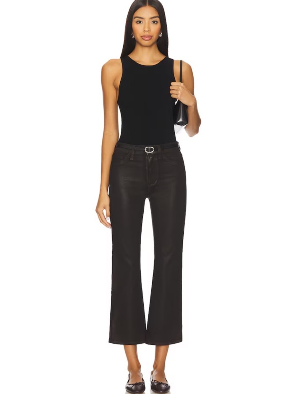 Pistola Lennon High Rise Crop Boot in Coated Black SZ 29
